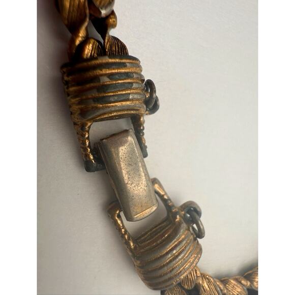 Vintage 60s Signed Goldette Victorian Revival Bracelet Russian Gold - Picture 3 of 7